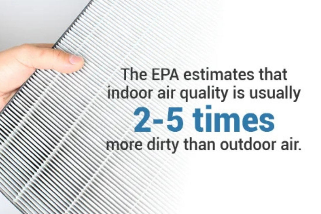The EPA estimates that indoor air quality is usually 2-5 times more dirty than outdoor air.