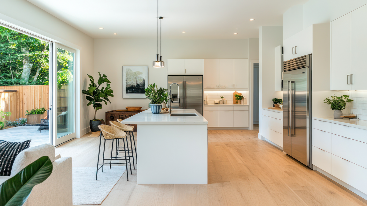 Bright modern kitchen with energy-efficient appliances