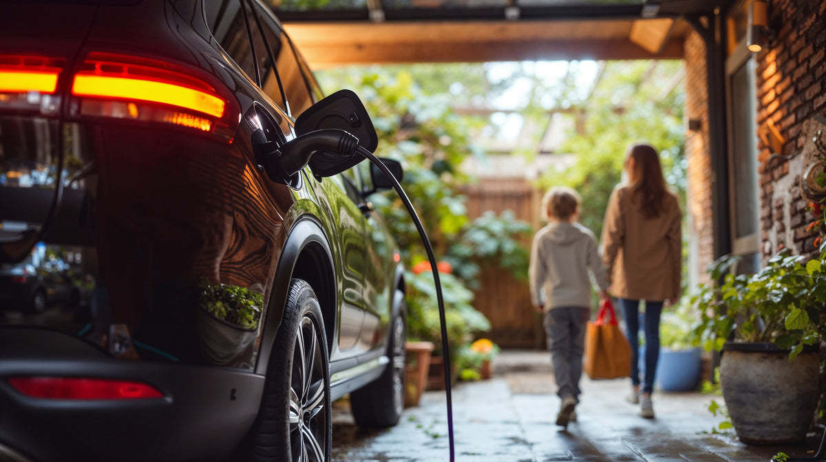 Electric vehicle charging in a residential garage