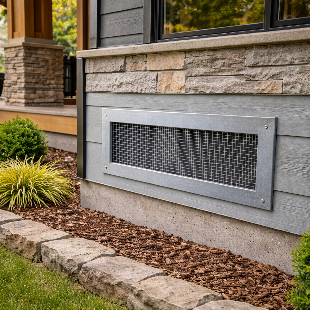 Modern craftsman vent and landscaping details